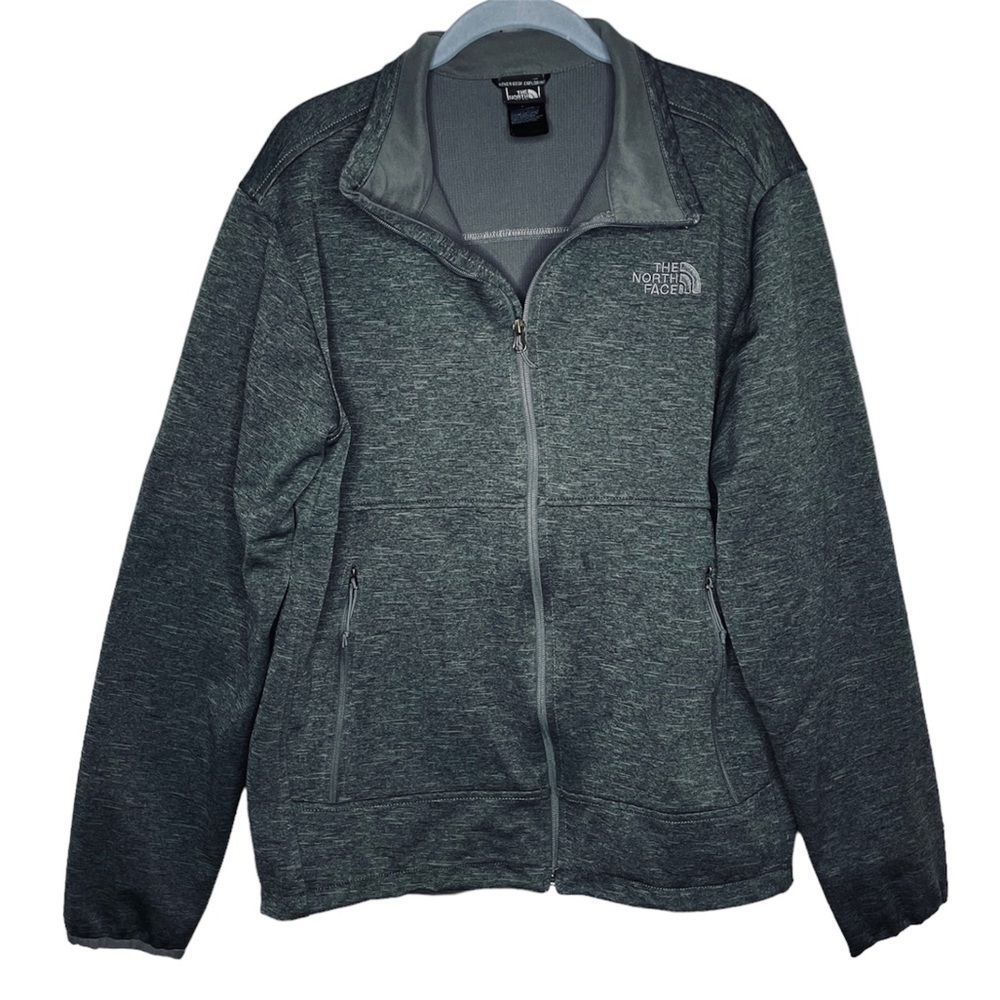 The north face jacket zip up green space dye mens large